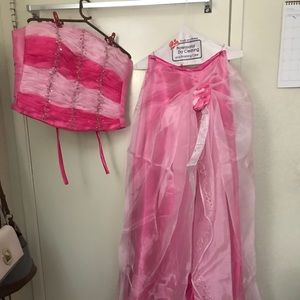 2 Piece Pink Long Dress